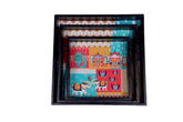 Set of 3 Wooden Trays – Elephant, Lotus & Peacock Design